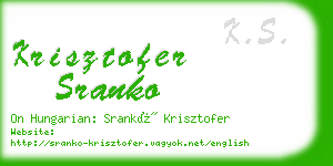 krisztofer sranko business card